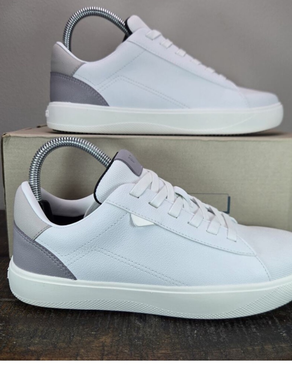 Vessi Women’s White Low-Top Sneakers with Gray Heel Accent